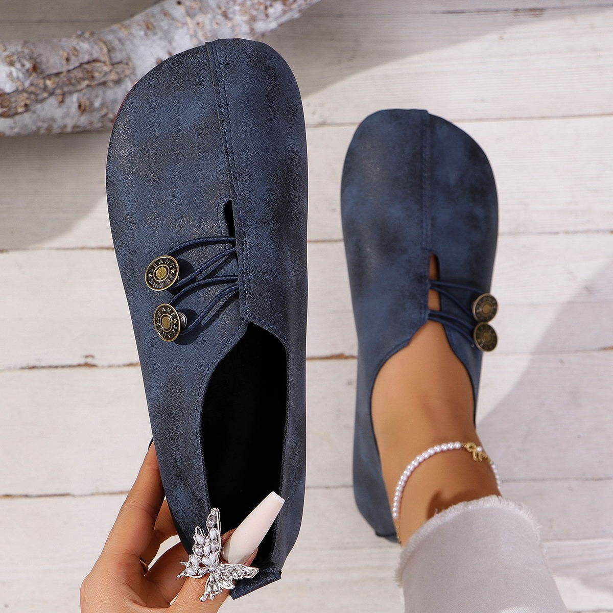 Women’s Square Toe Slip-On Flat Sandals