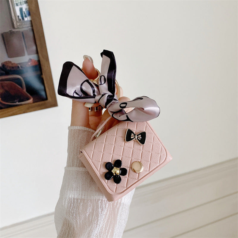 Korean Silk Scarf Earphone Pouch