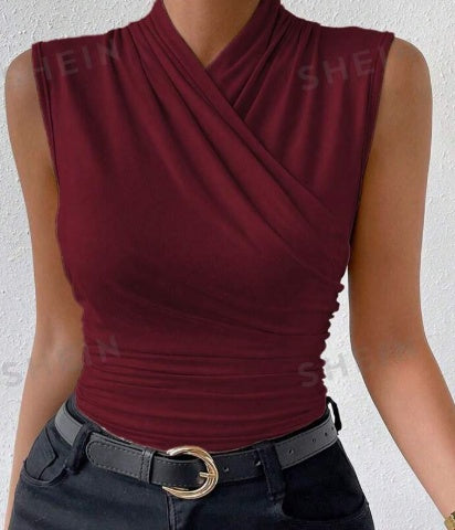 Crisscross Pleated Tank – Women