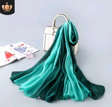 Gradient Silk Scarf Beach Shawl Wrap
