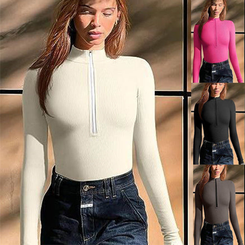 Slim Fit Zipper Jumpsuit Romper