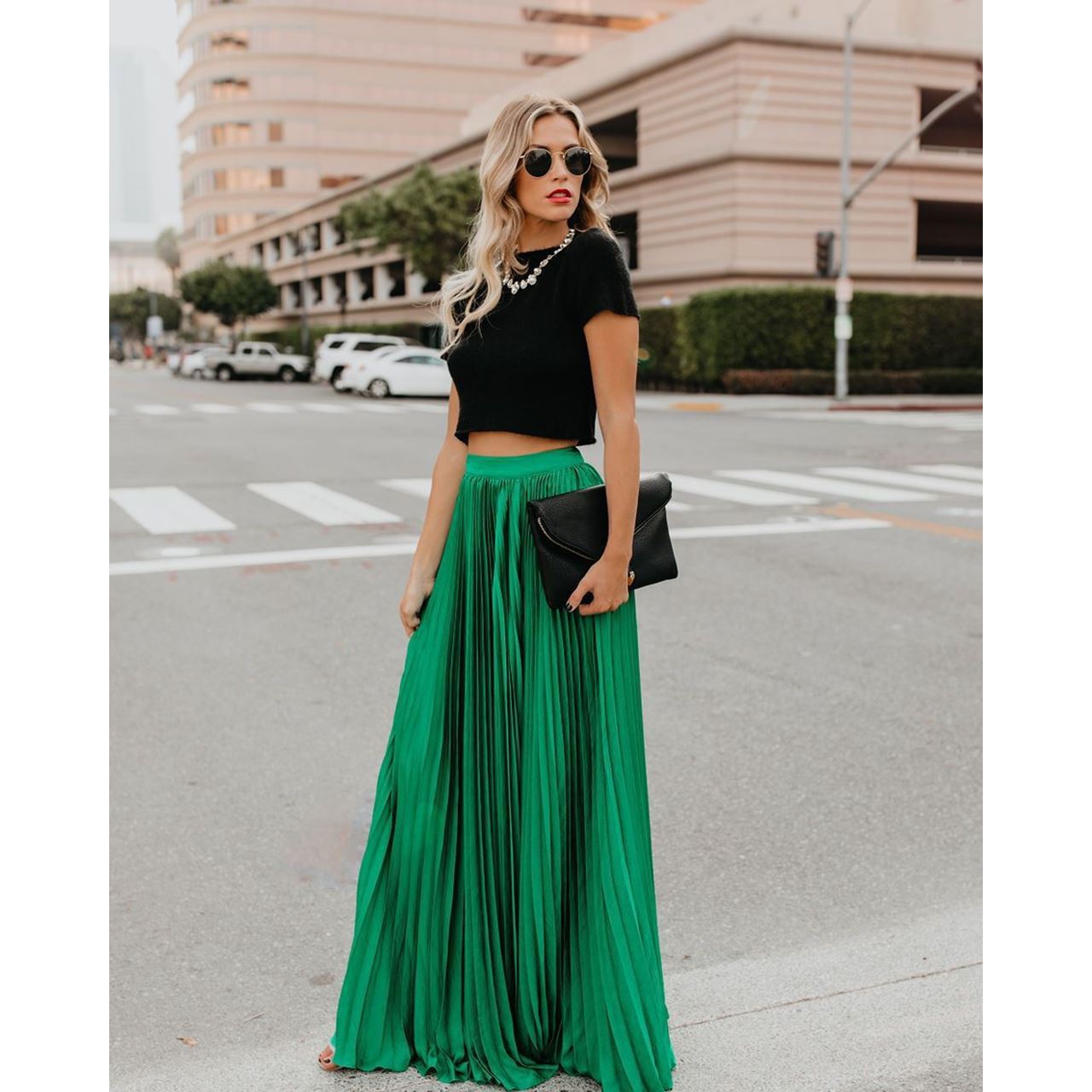 Women Casual High Waist Long Skirt