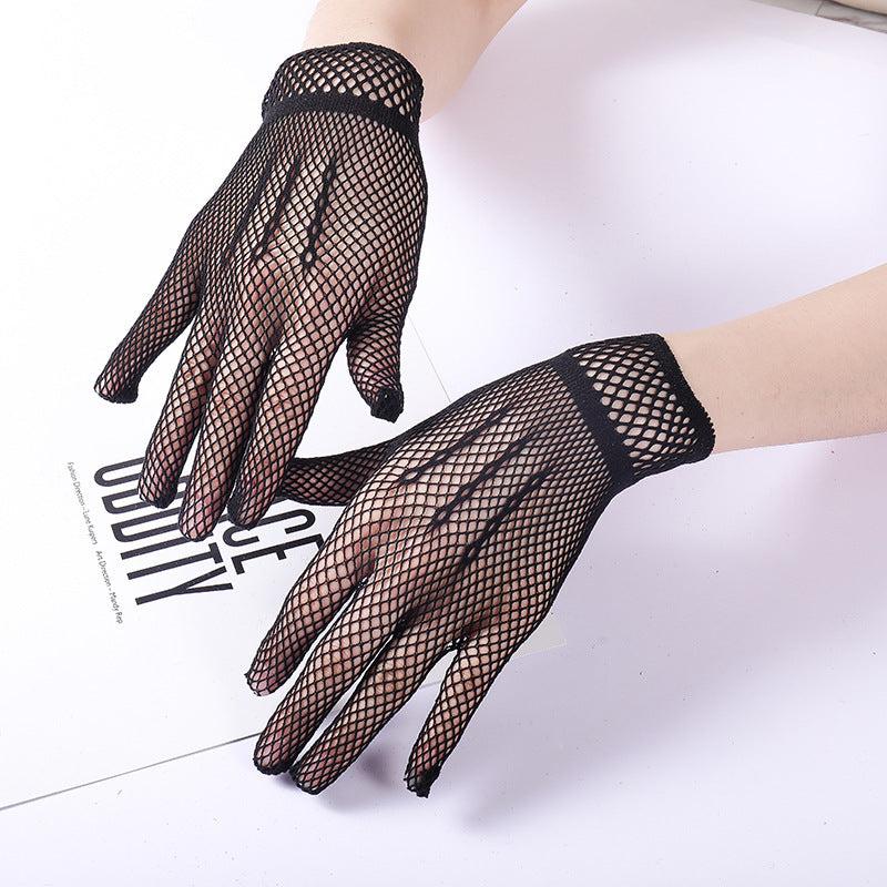 Schwarz-weiße Brautkleidhandschuhe