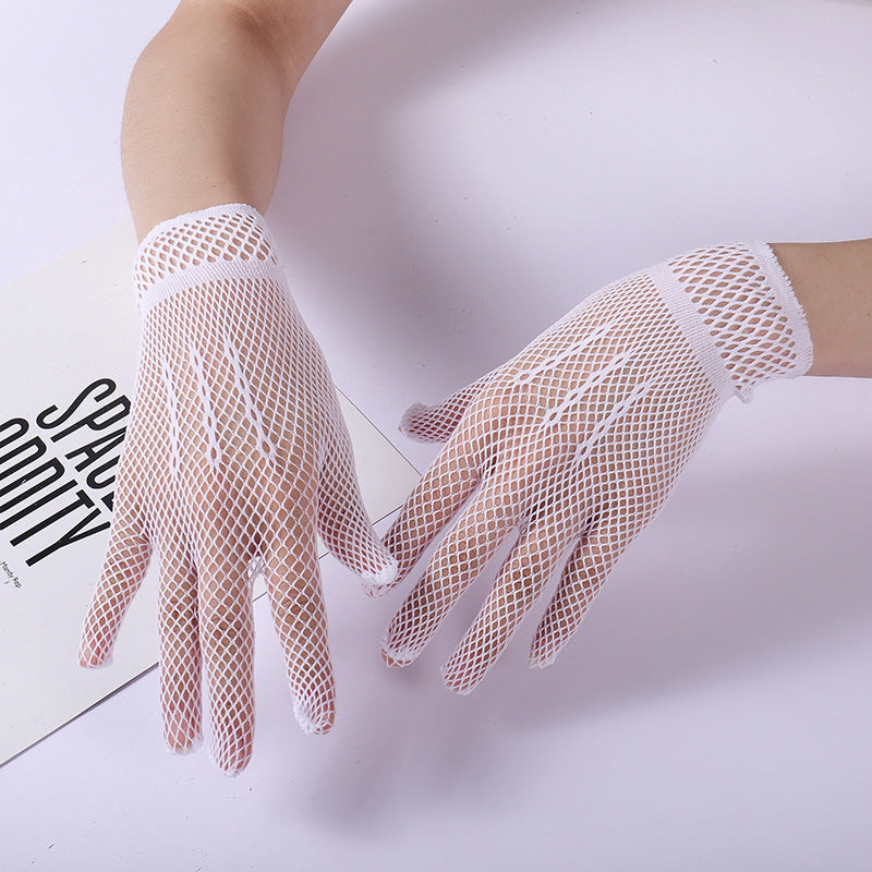 Schwarz-weiße Brautkleidhandschuhe