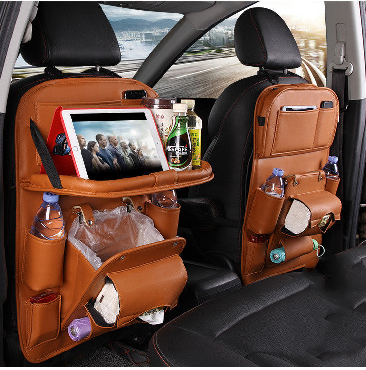 Organiseur de voiture en cuir imperméable