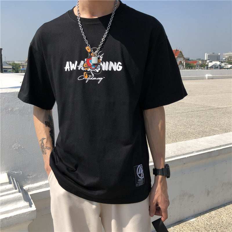 T-shirt ample Harajuku pour homme