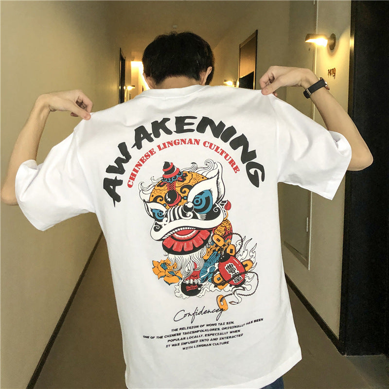 T-shirt ample Harajuku pour homme