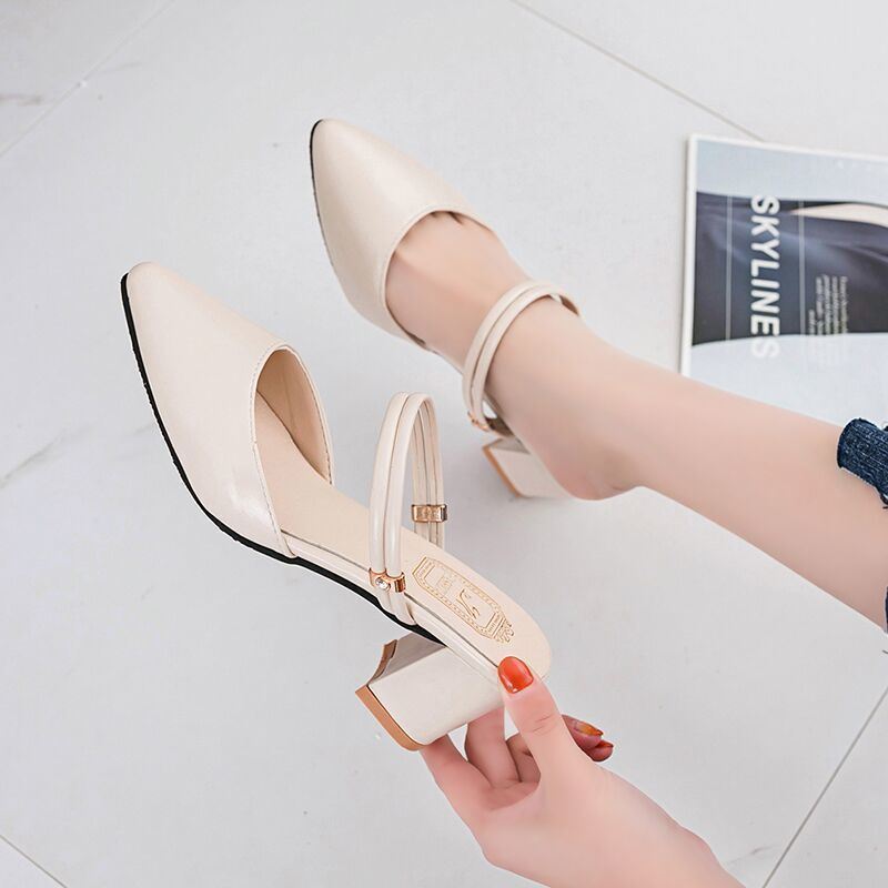 Summer Thick-Heeled Baotou Sandals