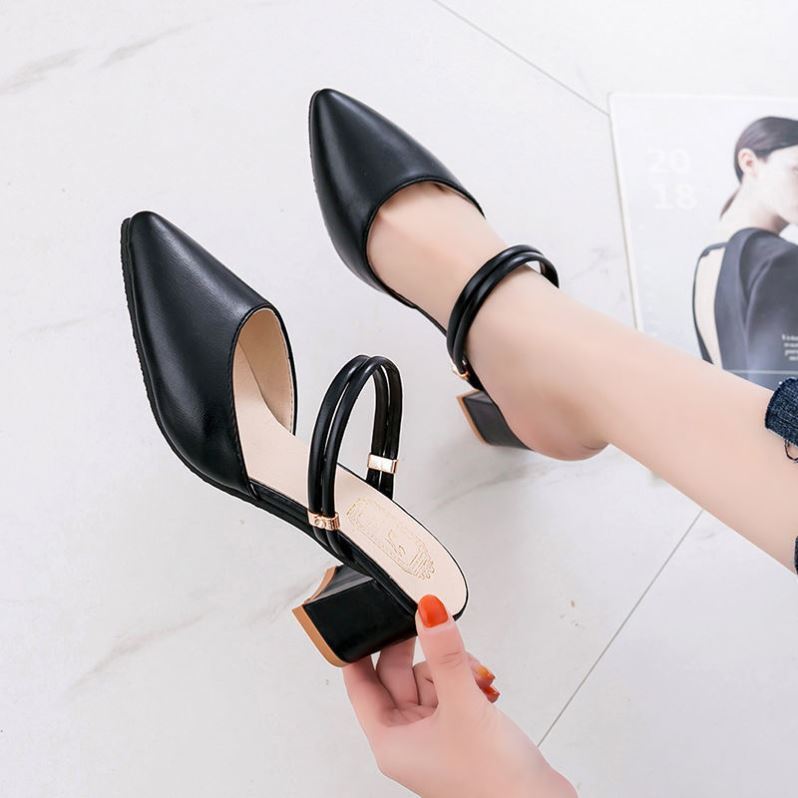 Summer Thick-Heeled Baotou Sandals