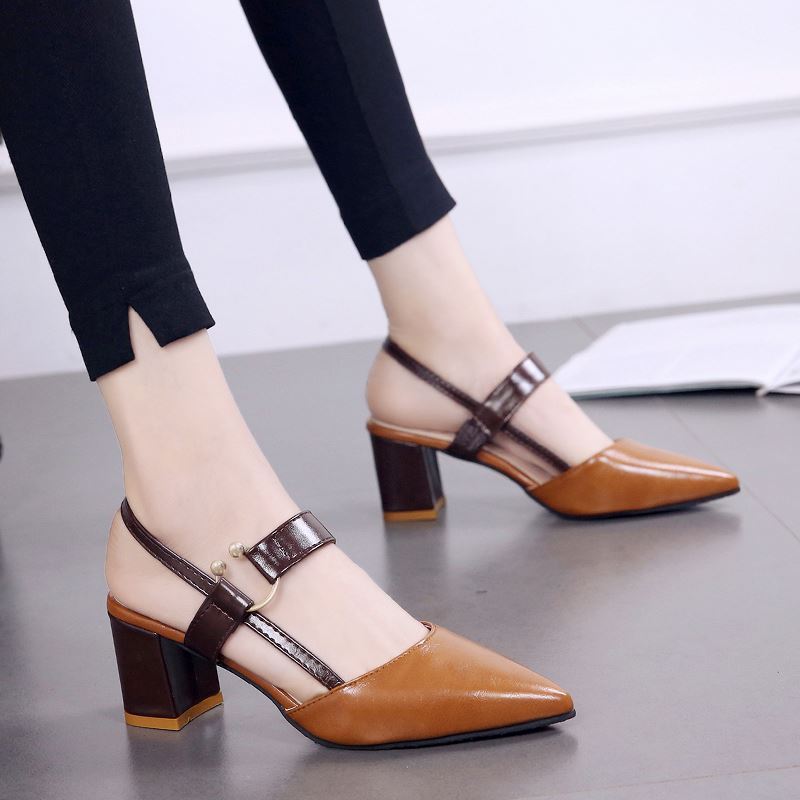 Summer Thick-Heeled Baotou Sandals