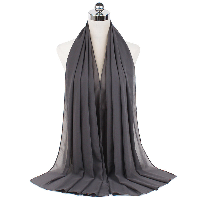 Monochrome Pearl Chiffon Hijab Scarf