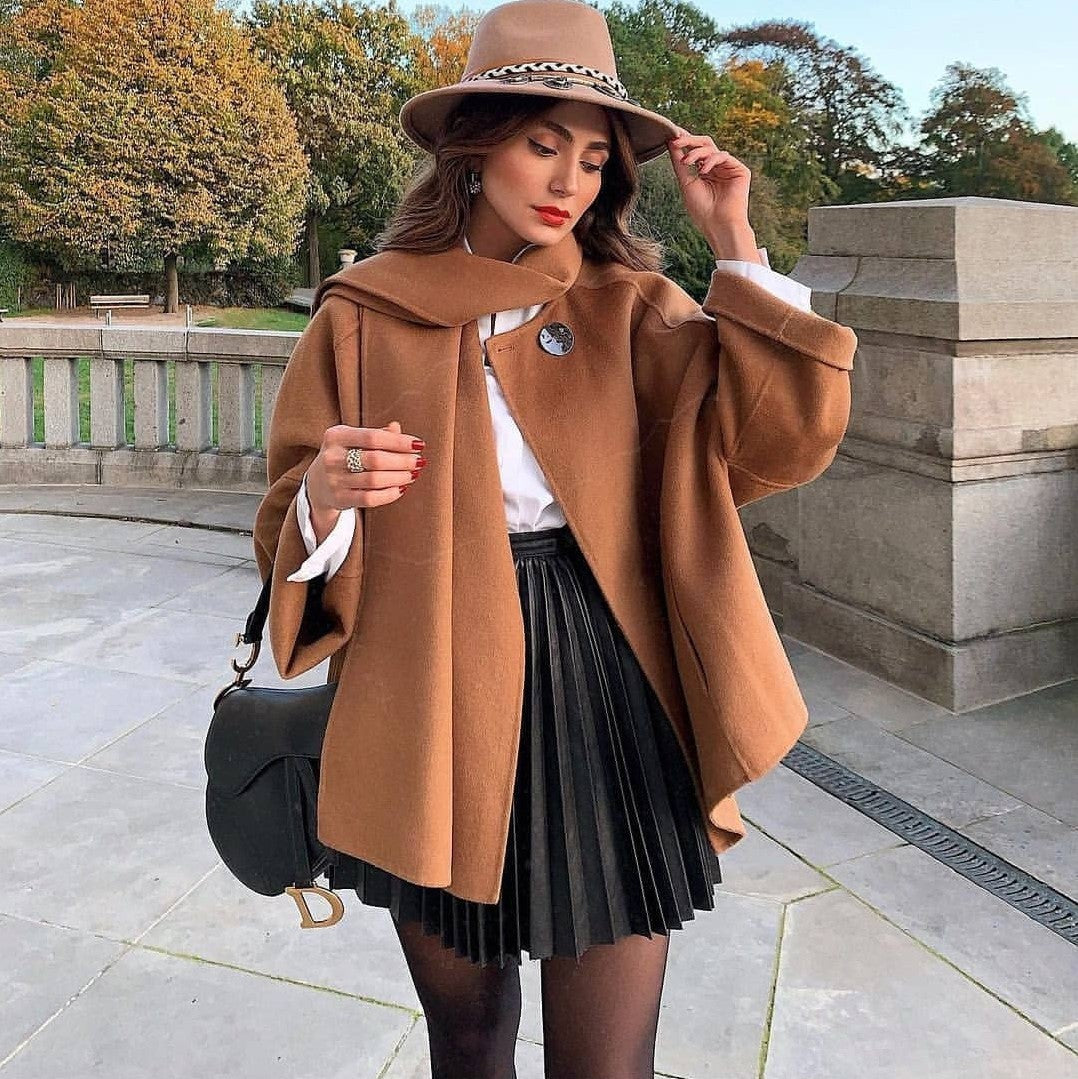 Draped Pleated Knit Winter Mini Skirt