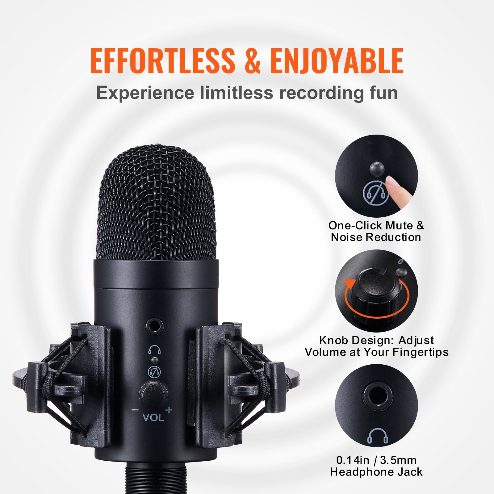 VEVOR USB Condenser Mic Kit with Stand