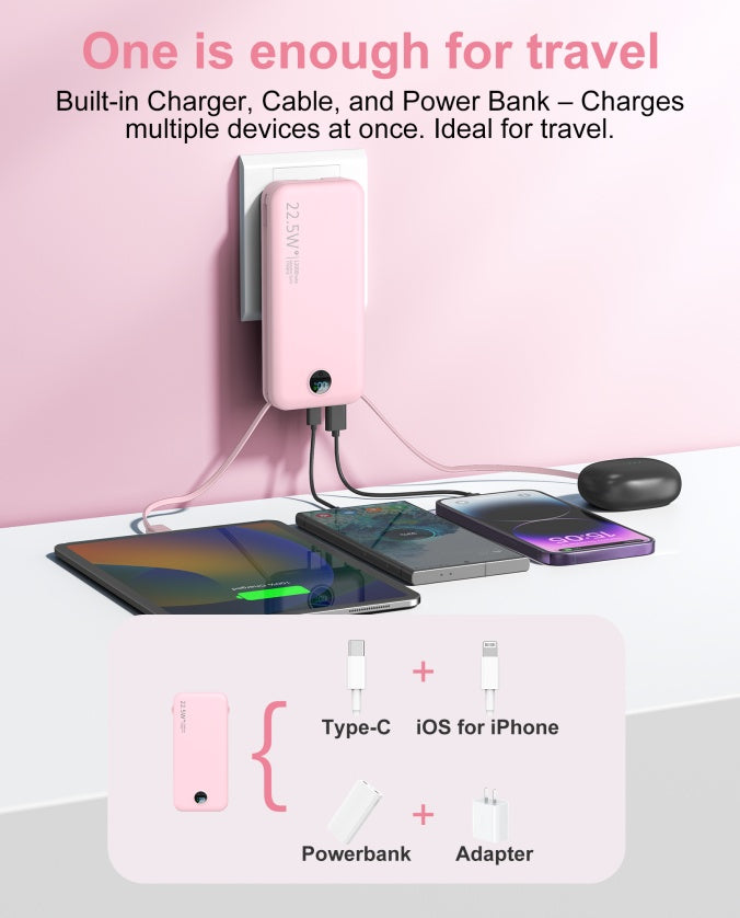 Dual-Wire-Powerbank mit AC-Buchse