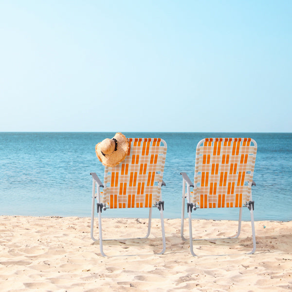 2pcs Folding Beach Chairs – Portable Set