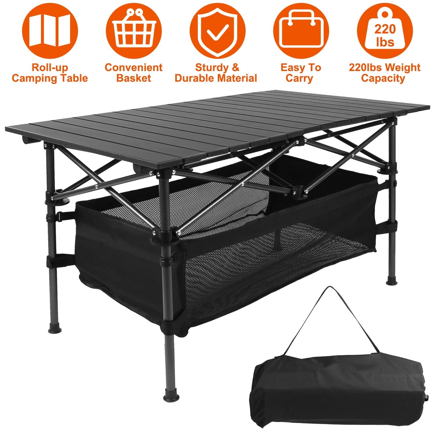 Tragbarer, klappbarer Campingtisch aus Aluminium