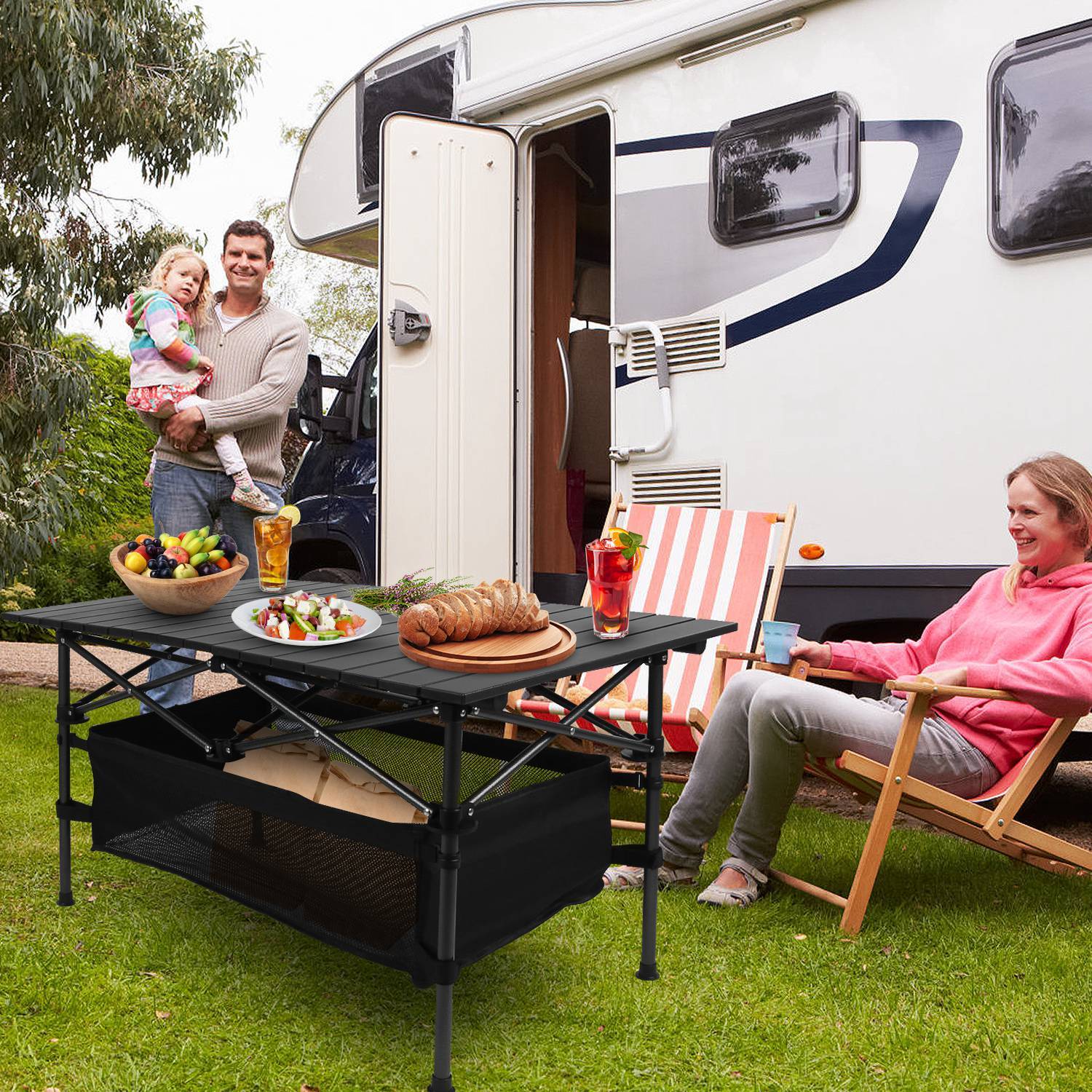 Tragbarer, klappbarer Campingtisch aus Aluminium