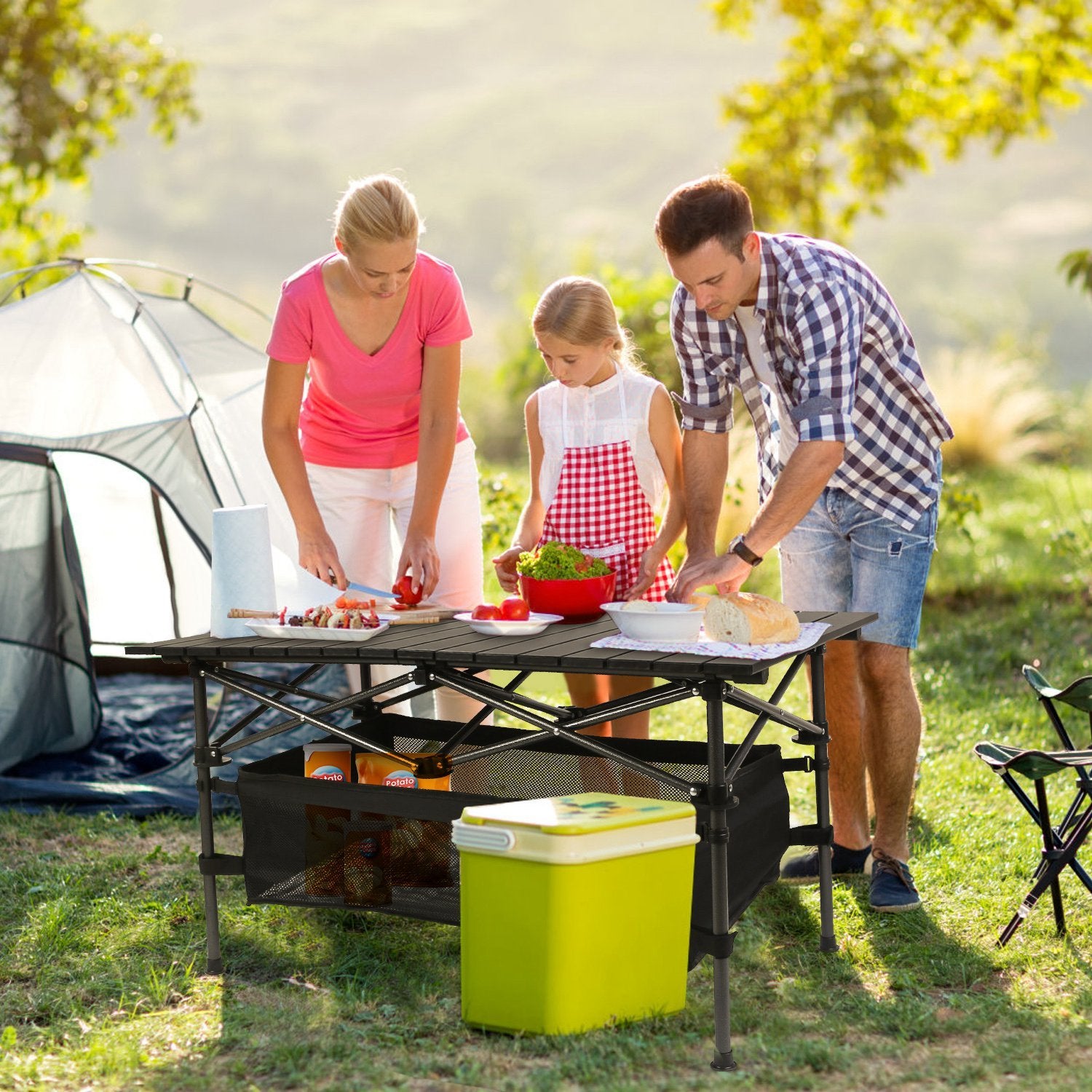 Tragbarer, klappbarer Campingtisch aus Aluminium