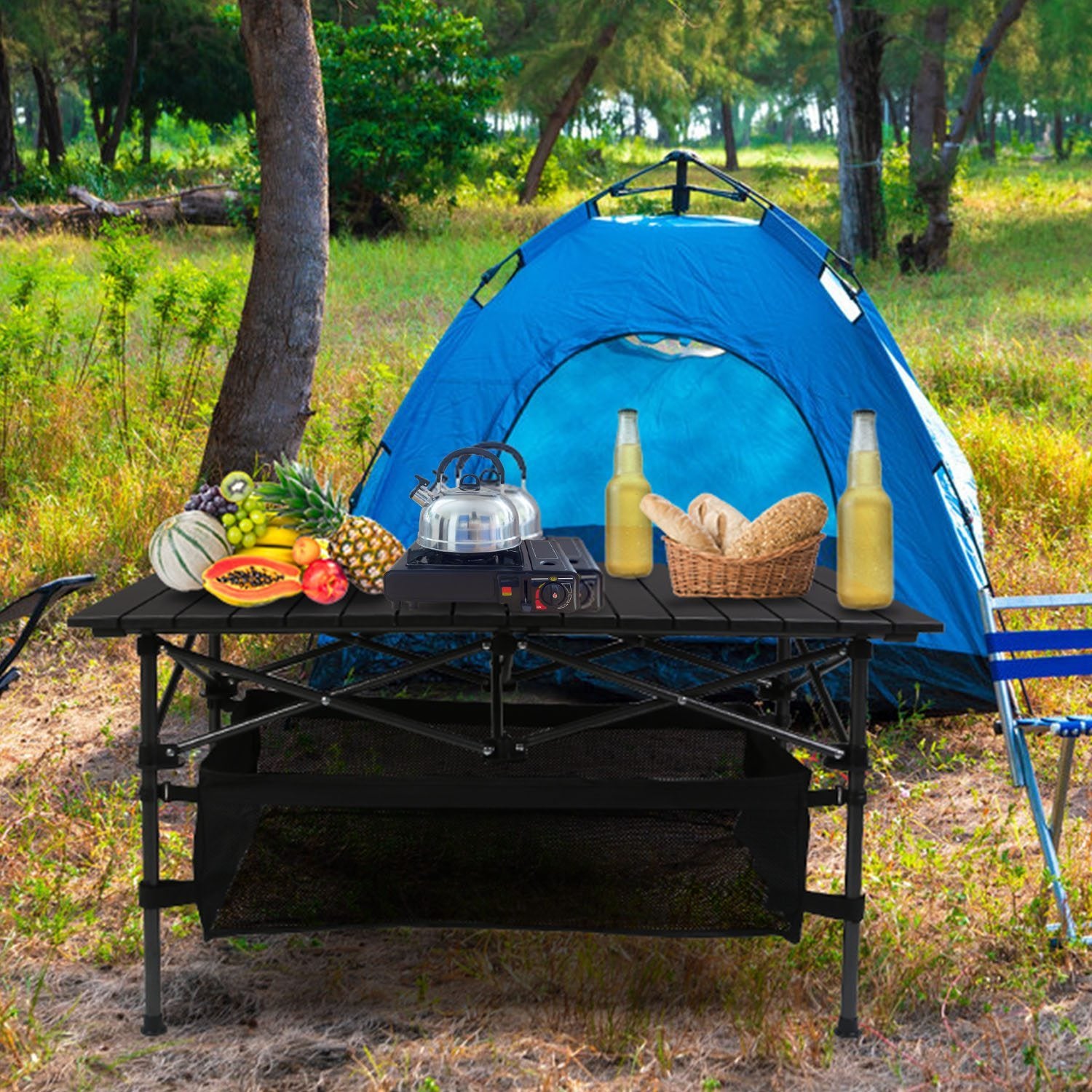 Tragbarer, klappbarer Campingtisch aus Aluminium