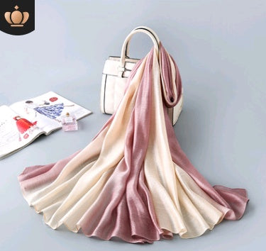 Gradient Silk Scarf Beach Shawl Wrap
