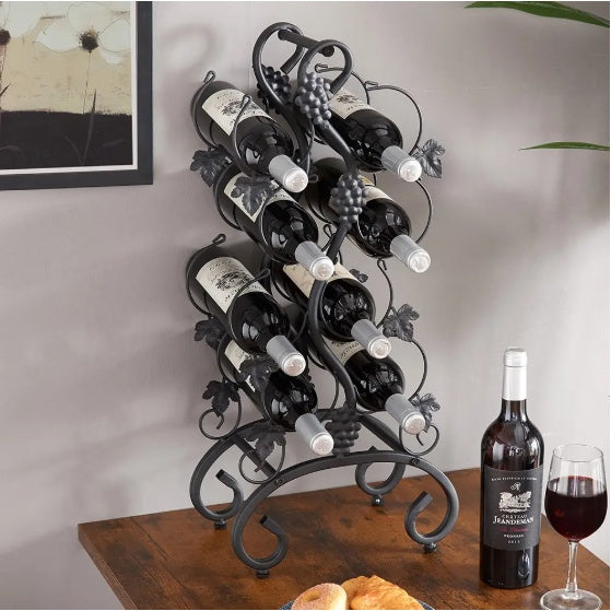 8-Bottle Freestanding Metal Wine Rack