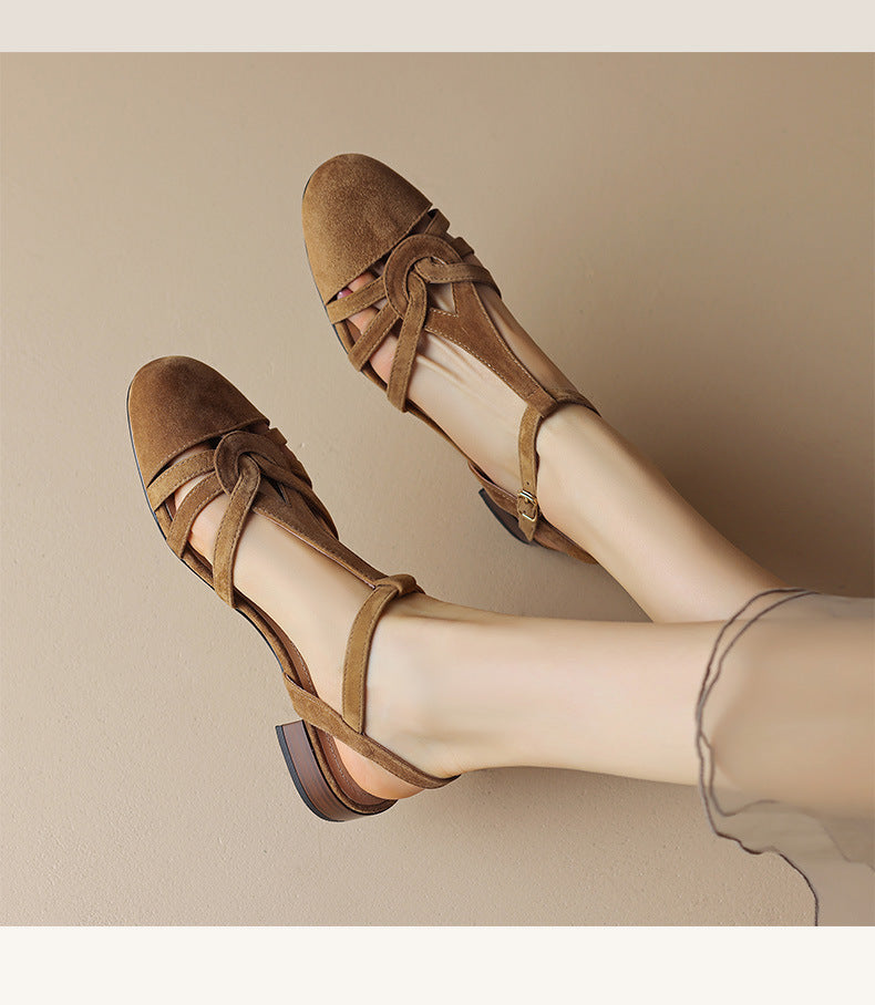 French Style Retro Closed Toe Sandals