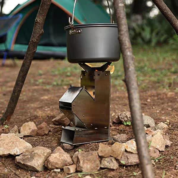 Tragbarer, faltbarer Raketenofen für Camping