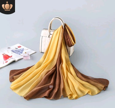 Gradient Silk Scarf Beach Shawl Wrap