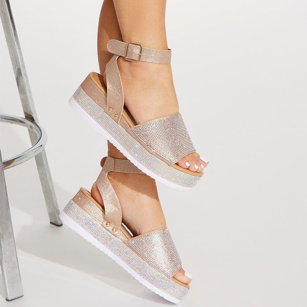 Women's Rhinestone Platform Summer Sandals