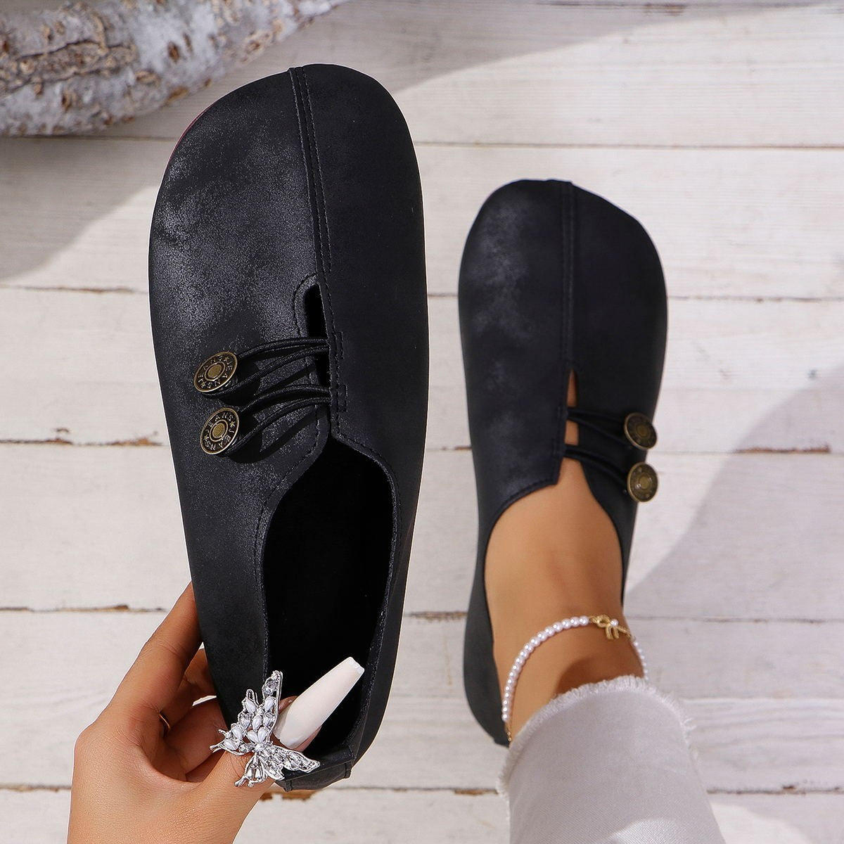 Women’s Square Toe Slip-On Flat Sandals