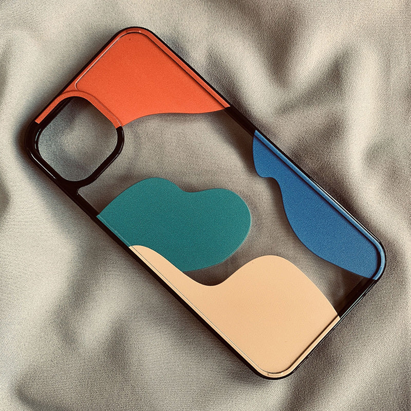 Geometrischer Farbblock für iPhone 13 Hülle