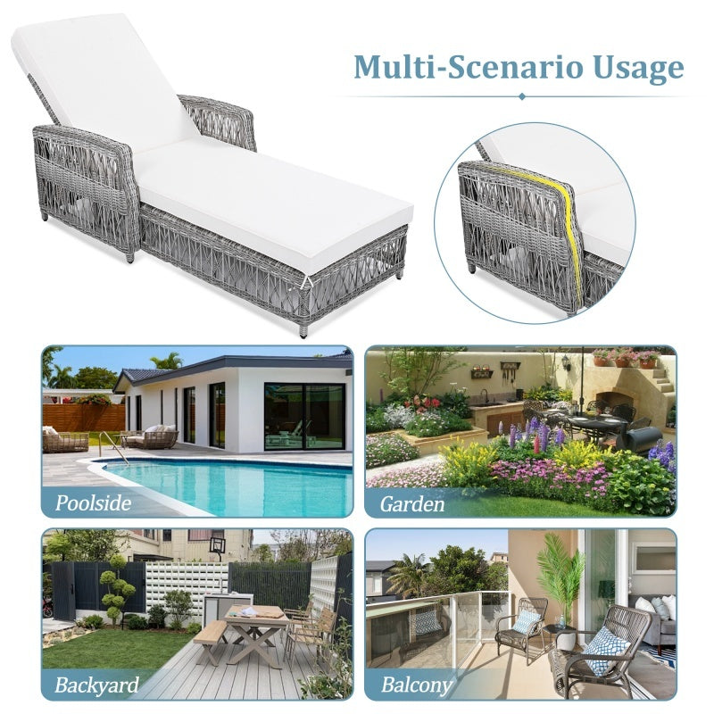 Outdoor-Loungesessel aus Korbgeflecht mit Kissen