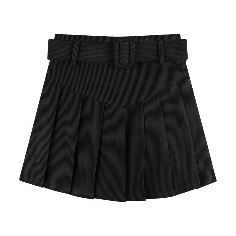 Corduroy A-line Pleated Autumn Skirt