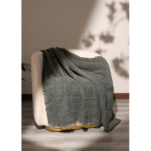 Stonewashed Leinen-Überwurfdecke 52x68