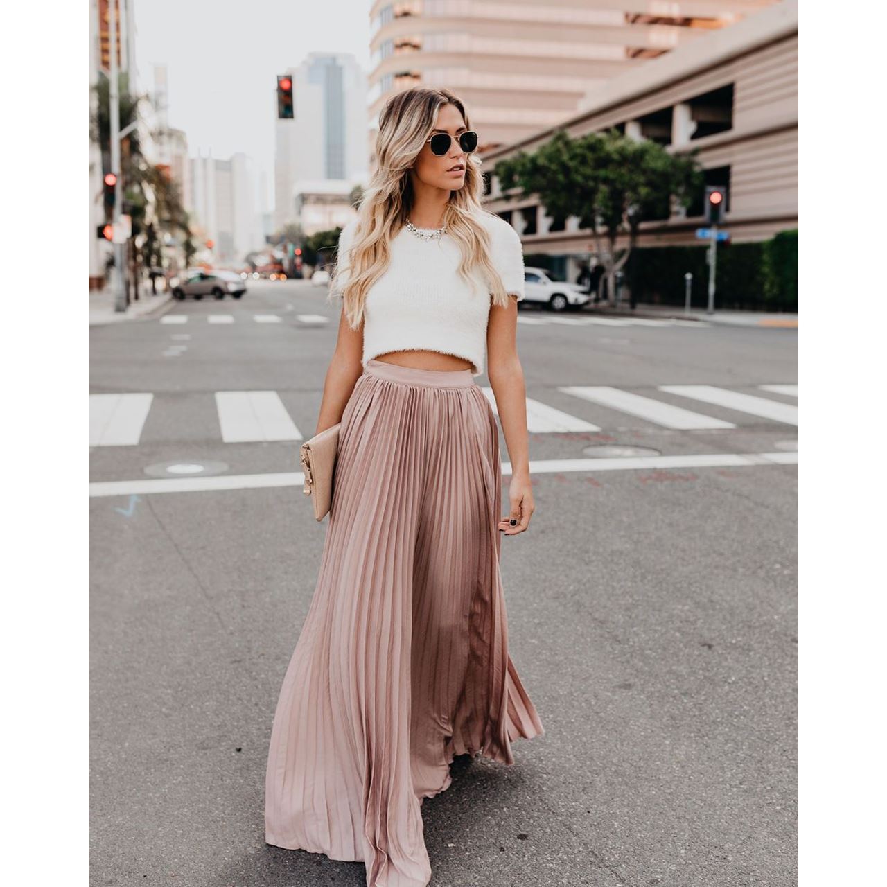 Women Casual High Waist Long Skirt