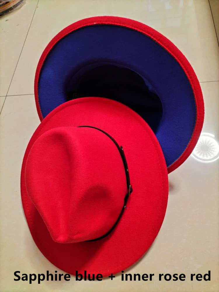 Woolen Fedora Flat Brim Jazz Hat