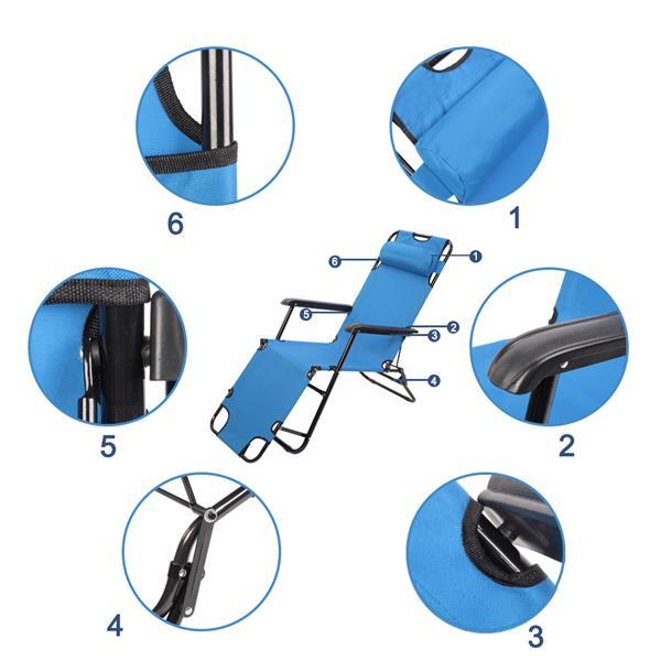 Portable Folding Dual-use Lounge Chair Blue