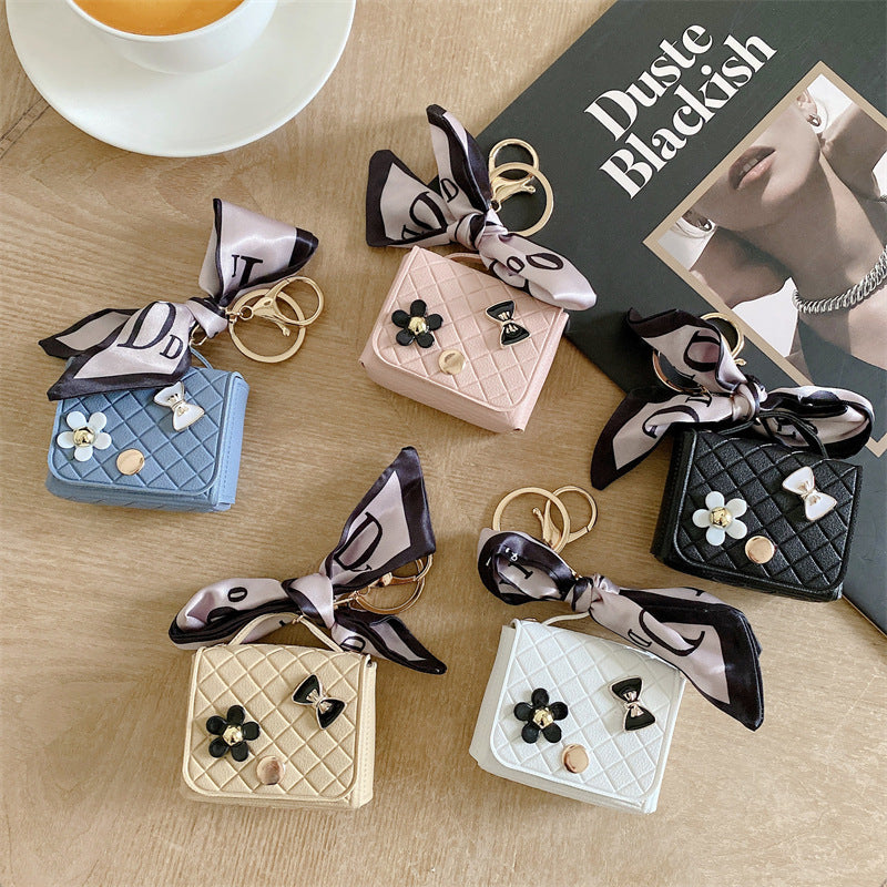 Korean Silk Scarf Earphone Pouch