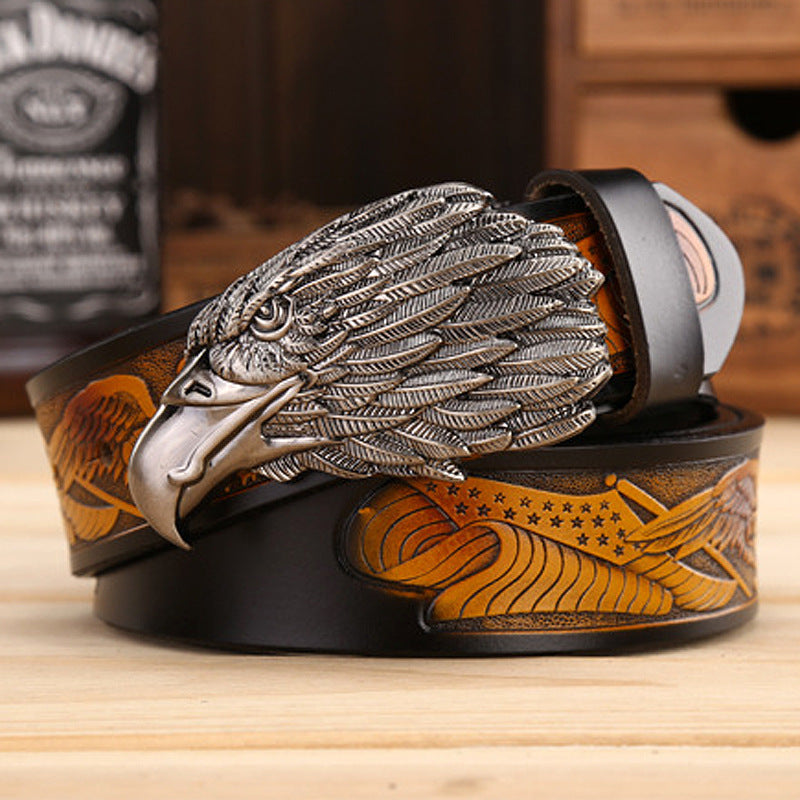 Men’s Eagle Buckle Leather Belt