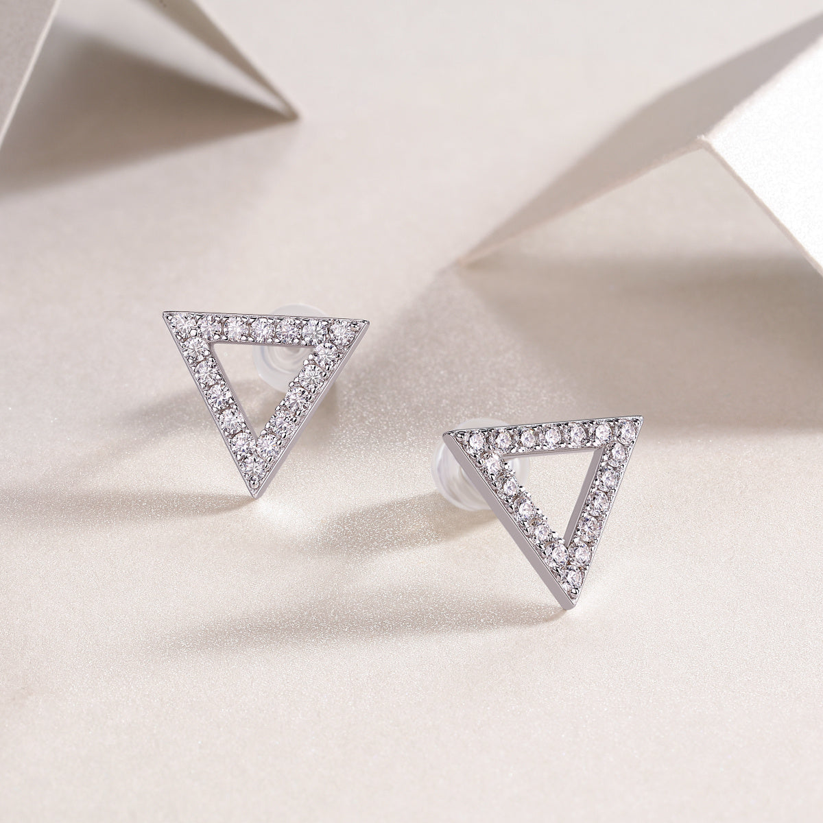 Unique Moissanite Silver Stud Earrings