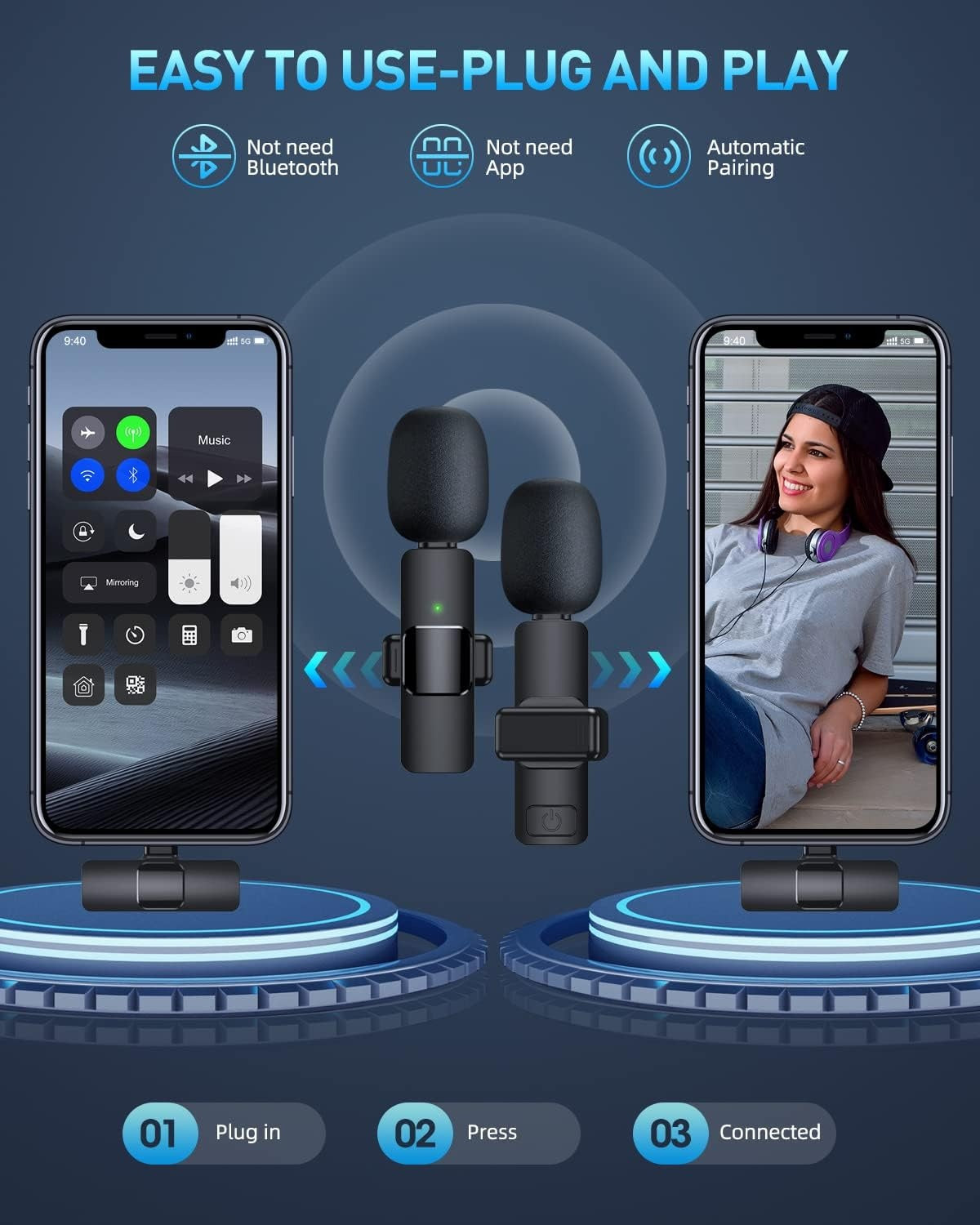 Wireless Lavalier Mic Type-C for iPhone