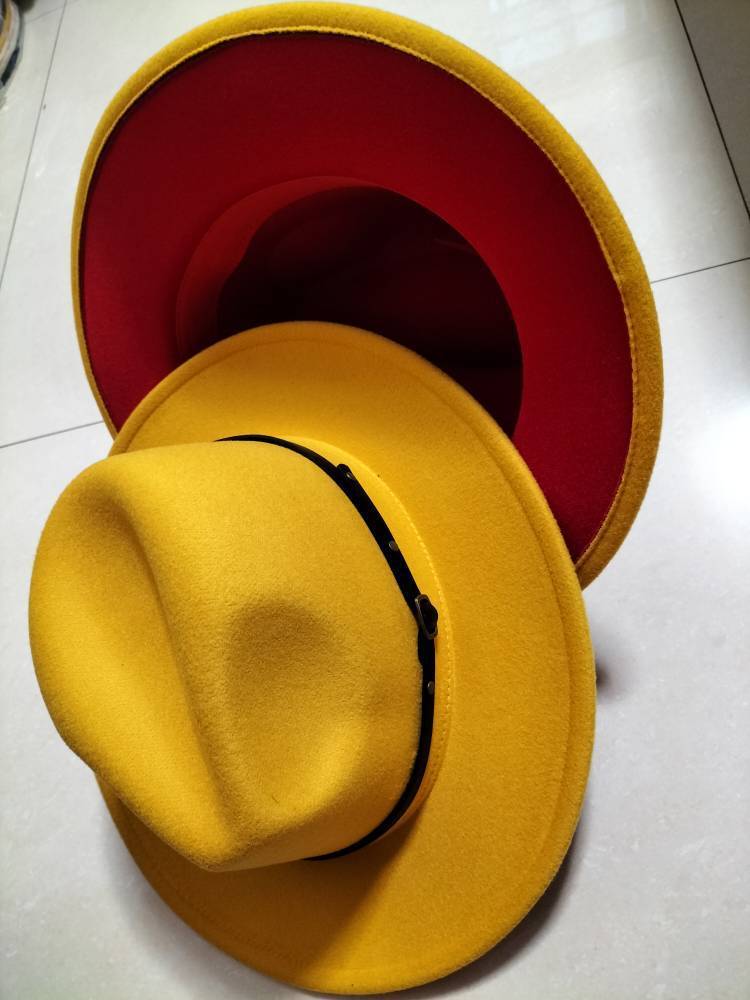 Woolen Fedora Flat Brim Jazz Hat