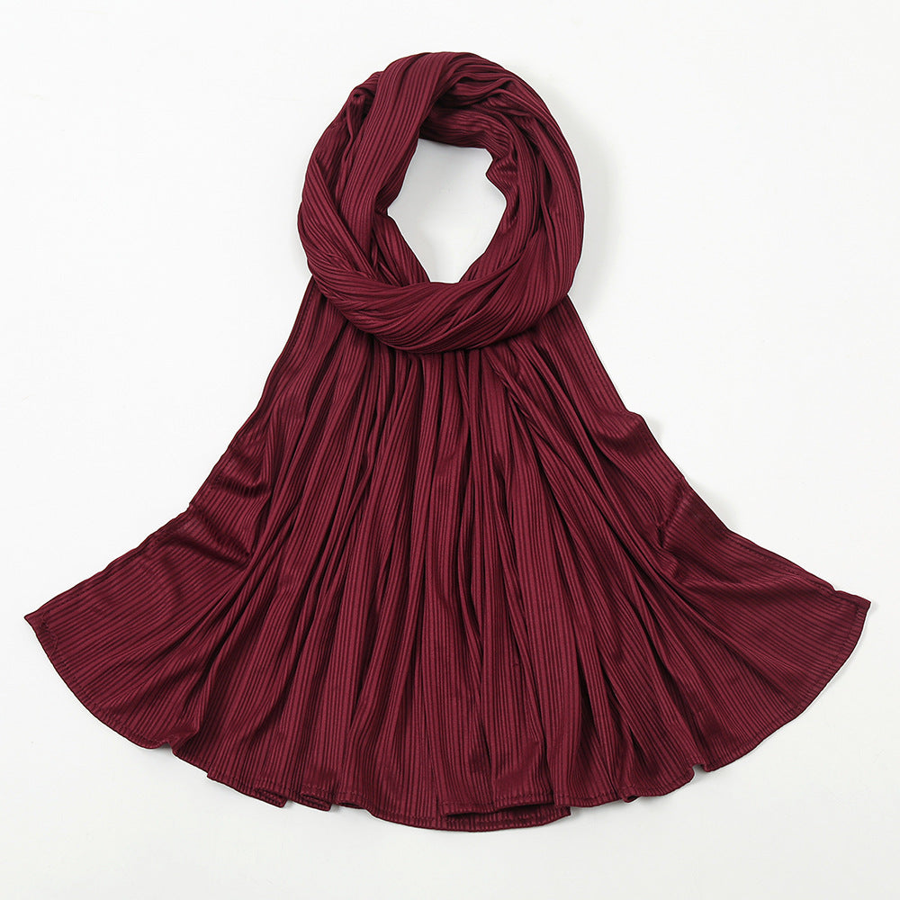 Striped Cotton Knit Scarf for Women