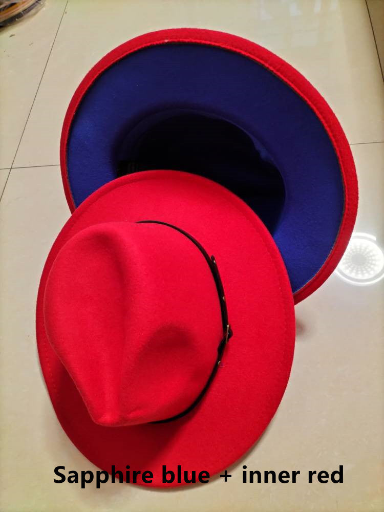 Woolen Fedora Flat Brim Jazz Hat