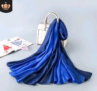 Gradient Silk Scarf Beach Shawl Wrap