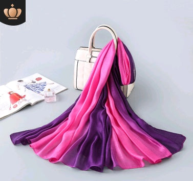 Gradient Silk Scarf Beach Shawl Wrap