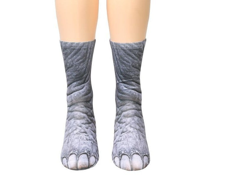 Lange Socken mit 3D-Katzenpfote – Unisex-Spaß