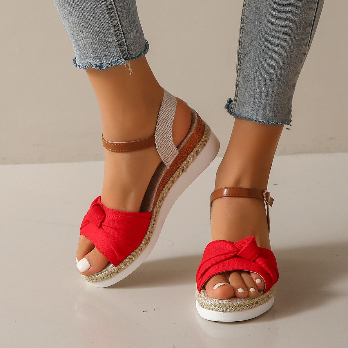 Bowknot Rope Buckle Sandals