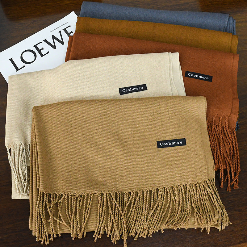Annual Warm Cashmere Tassel Scarf