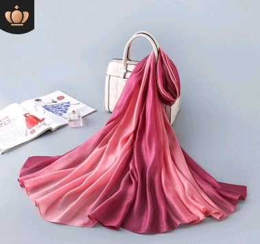 Gradient Silk Scarf Beach Shawl Wrap